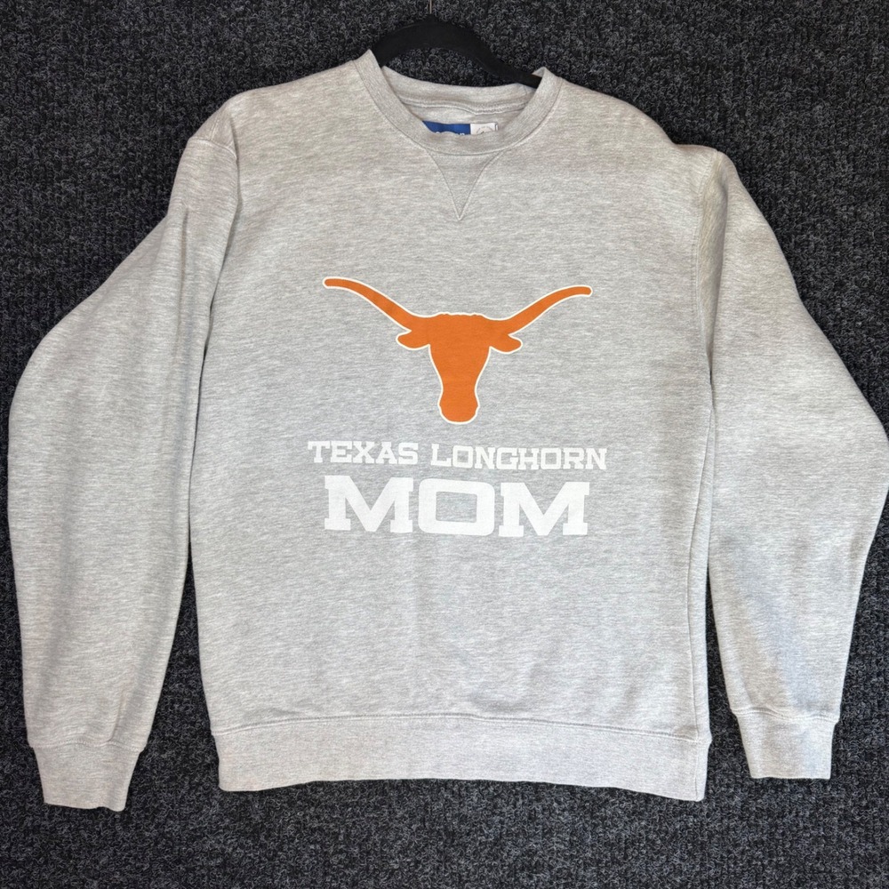 Gear For Sports Texas Longhorn Mom Sweatshirt Gray Crewneck NCAA Pullover Medium